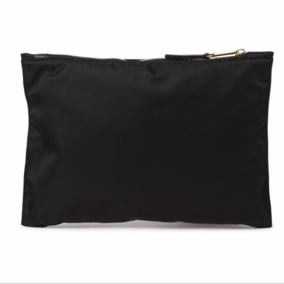 BURBERRY LONDON SIGNATURE LARGE BLACK NYLON POUCH/CLUTCH W/ KINGDOM CHECK LINING - Picture 6 of 16